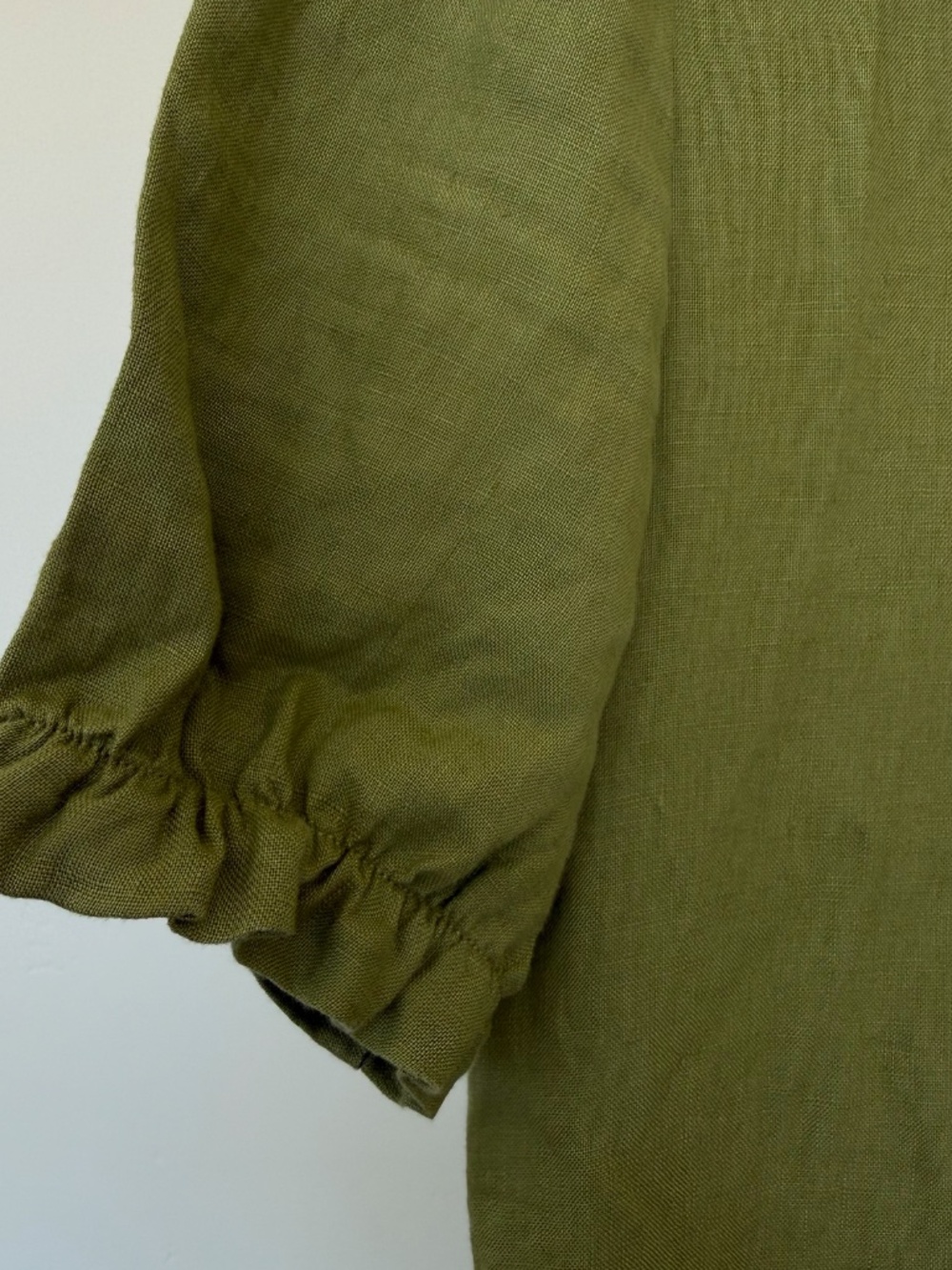 Wilfred Aritzia Olive Green Linen Blend Button Front Midi Dress XS-S - Picture 4 of 9